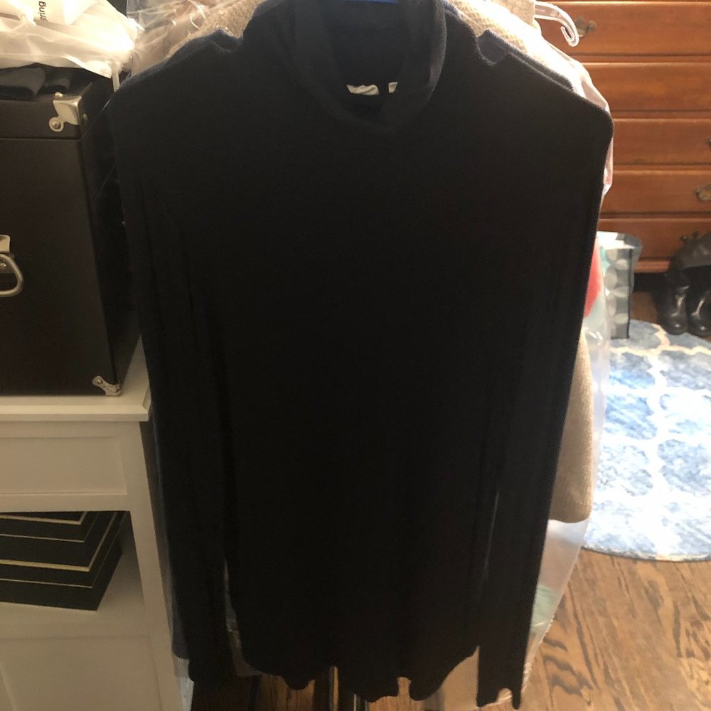 GAP set of TWO soft turtleneck tops - black & heather blue